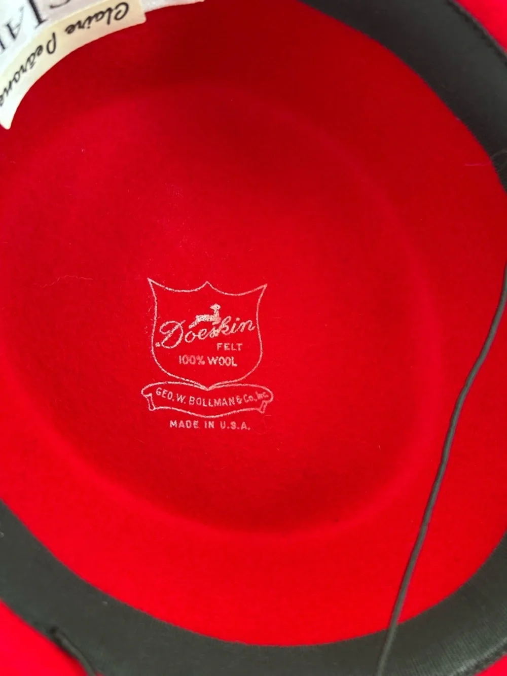 ERIC JAVITS Bollman & Co. Doeskin 100% Wool Felt Women’s Red Hat, USA Vintage - Picture 7 of 8